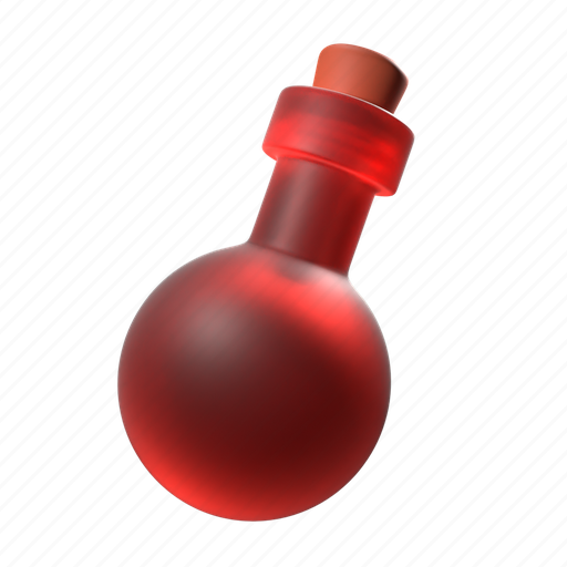 Potion, red, rpg, game, gaming 3D illustration - Download on Iconfinder