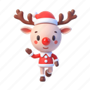 rudolf, deer, christmas, wild, reindeer, rudolph, holiday, santa 