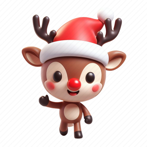 Rudolf, animal, deer, santa, xmas, christmas, reindeer 3D illustration - Download on Iconfinder