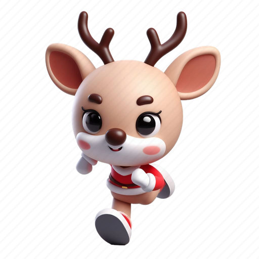 Rudolf, deer, winter, christmas, animal, xmas, reindeer 3D illustration - Download on Iconfinder