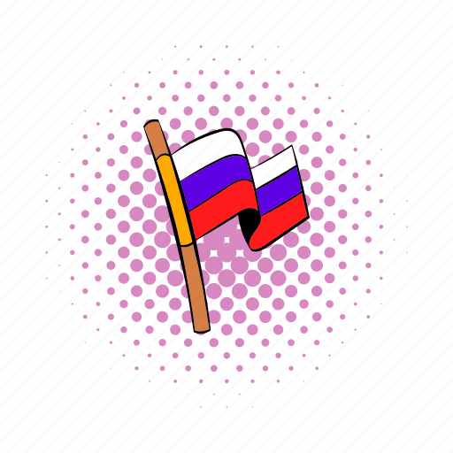 Comics, country, flag, red, russia, russian, wind icon - Download on Iconfinder
