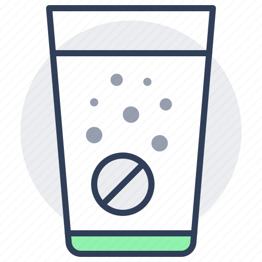 Pill, soluble, effervescent, dissolve, glass, bubbles icon - Download on Iconfinder