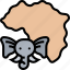 africa, continent, safari, map, geography 