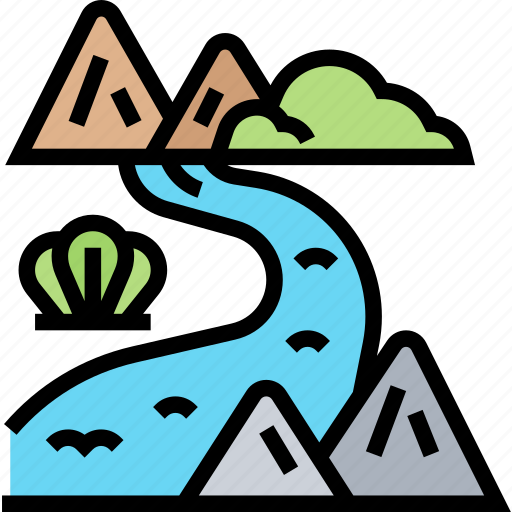 River, water, mountain, nature, landscape icon - Download on Iconfinder