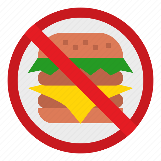 Cooking, eat, food, hamburger, healthy, no, sign icon - Download on Iconfinder