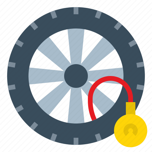 Auto, check, pressure, safety, tire, vehicle, wheel icon - Download on Iconfinder