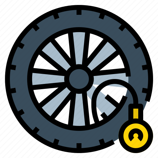 Auto, check, pressure, safety, tire, vehicle, wheel icon - Download on Iconfinder