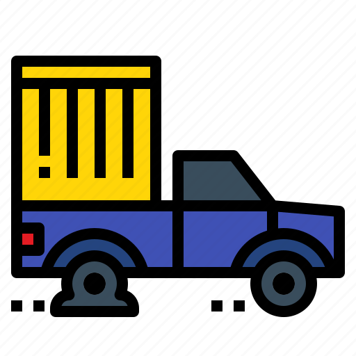 Heavy, overload, pickup, transportation, truck, weight icon - Download on Iconfinder
