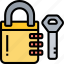 padlock, key, protection, security, access 