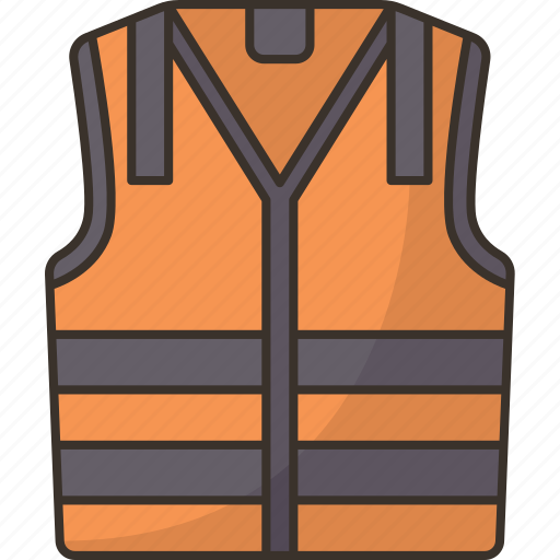 Vest, reflective, construction, jacket, security icon - Download on ...