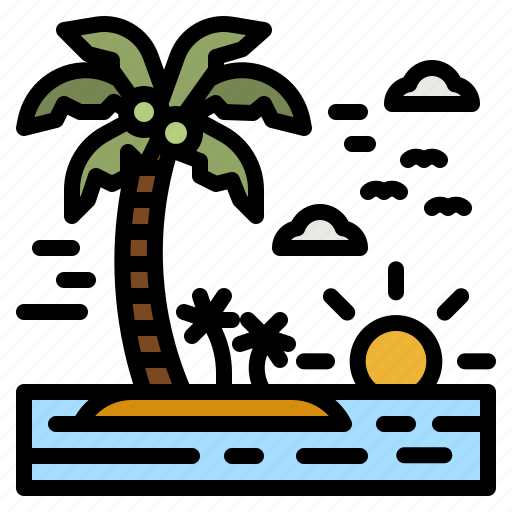 Island, beach, sun, landscape, nature icon - Download on Iconfinder