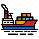 ship, cargo, distribution, container, crane
