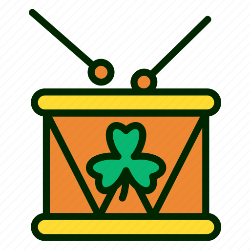 Irish, holiday, leprechaun, gold, clover, drum, saint patrick icon - Download on Iconfinder