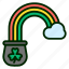 rainbow, pot, gold, irish, celebration, treasure, coin, saint patrick, st patrick 