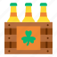 beer, crate, alcohol, bottle, drink, box, clover, saint patrick, st patrick 