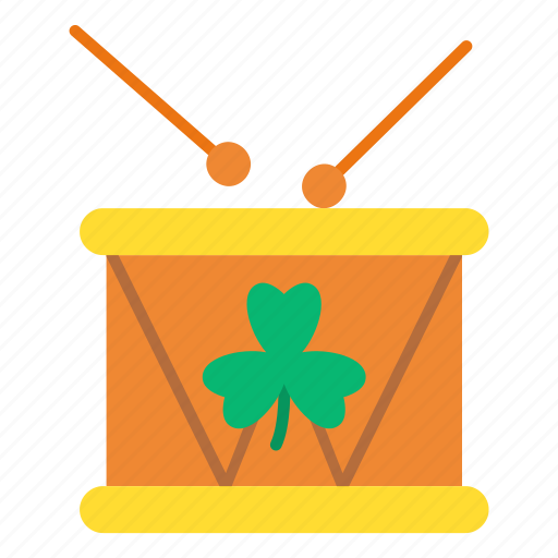 Irish, holiday, leprechaun, gold, clover, drum, saint patrick icon - Download on Iconfinder
