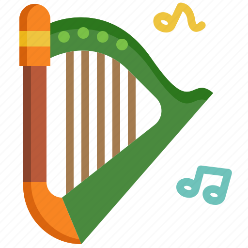 Harp, instrument, multimedia, music, philharmonic, saint patrick, song icon - Download on Iconfinder