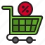 cart, discount, label, price, shopping 