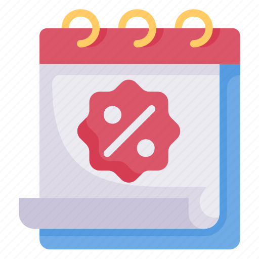 Discount, date, time, calendar, percent, sales icon - Download on Iconfinder
