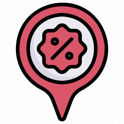 Discount, location, promotion, sale, pin, pointer, percent icon - Download on Iconfinder