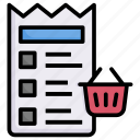 list, shopping, market, paper, checklist, purchase, sales