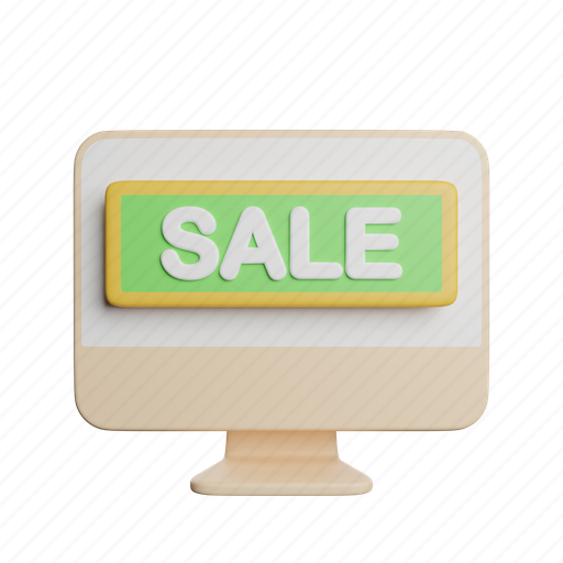 Online, sale, front, shopping, tag, web, discount 3D illustration - Download on Iconfinder