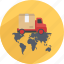 buy, delivery, map, pay, shopping, truck, world 