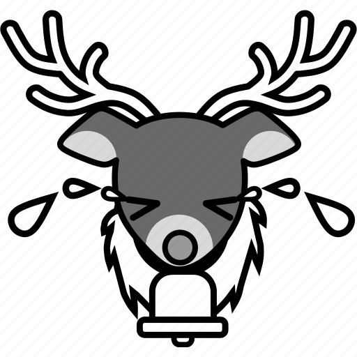 Cry, reindeer, christmas, emotion, expression, face, xmas icon - Download on Iconfinder