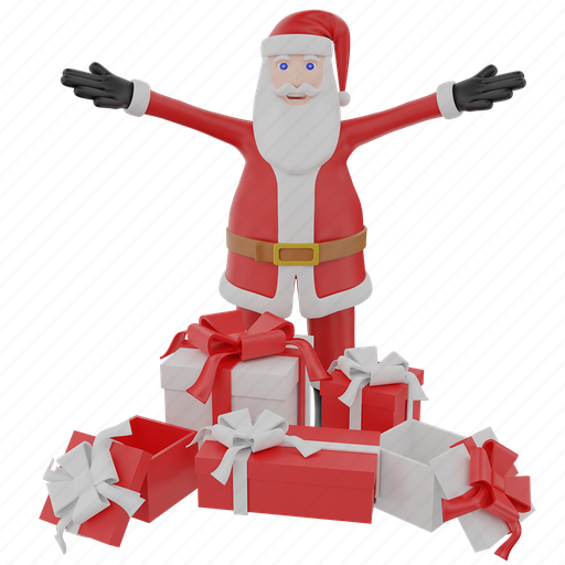 Santa, gift, boxes, character, christmas, decoration, xmas icon - Download on Iconfinder