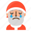 avatar, christmas, crying, emoji, face, santa, winter 