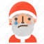 avatar, christmas, emoji, face, santa, tear, winter 