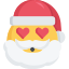 christmas, emoji, love, santa 