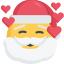 christmas, emoji, inlove, love, santa 
