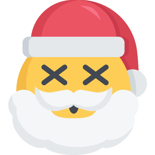 Christmas, dead, death, emoji, santa icon - Free download