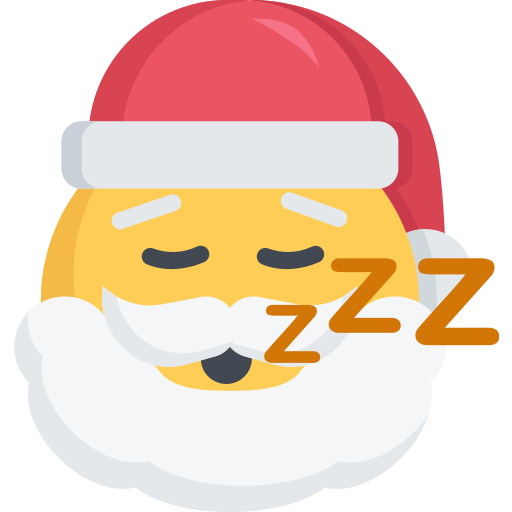 Christmas, emoji, santa, sleep, tired icon - Free download