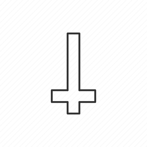 Cross, cross down, evil symbol, upside down cross icon - Download on Iconfinder