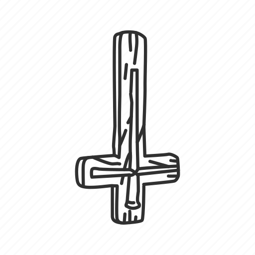 Cross, cross down, evil symbol, upside down cross icon - Download on Iconfinder