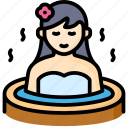 sauna, relaxation, women, female, bath