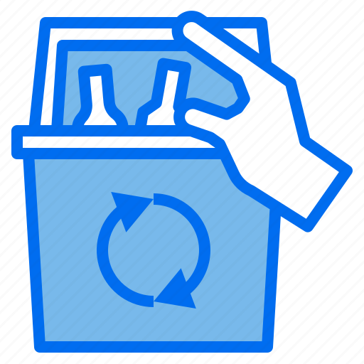 Bin, plastic, trash, bottle, hand, garbage, recycle icon - Download on Iconfinder