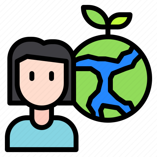 Global, female, earth, growth, girl, avatar, leaf icon - Download on Iconfinder