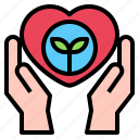 growth, ecology, heart, hand, plant, leaf