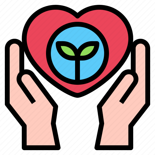 Growth, ecology, heart, hand, plant, leaf icon - Download on Iconfinder