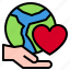 global, hand, ecology, heart, earth 