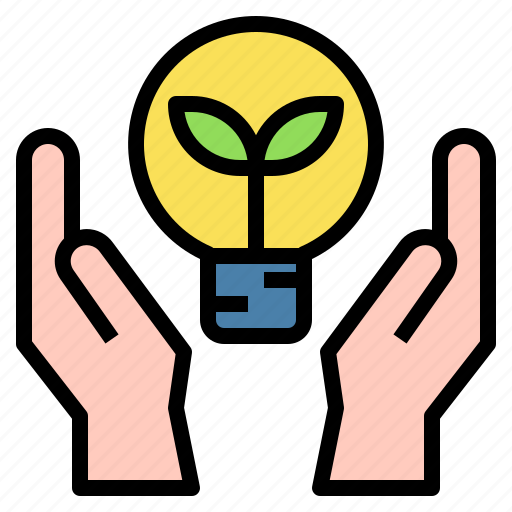 Bulb, growth, ecology, hand, light, idea, leaf icon - Download on Iconfinder