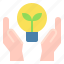 light, hand, growth, leaf, ecology, bulb, idea 