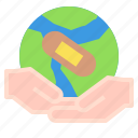 earth, hand, ecology, save, plaster, world