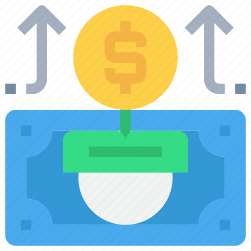 Arrow, bank, coin, growth, investment, money, up icon - Download on Iconfinder