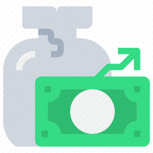 Arrow, bag, bank, investment, money, saving icon - Download on Iconfinder