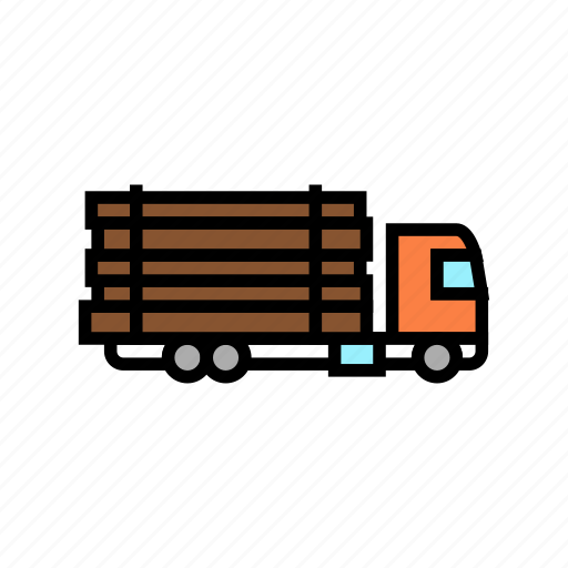 Truck, transportation, wood, timber, sawmill, cut icon - Download on Iconfinder
