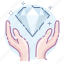 diamond, hands, present 